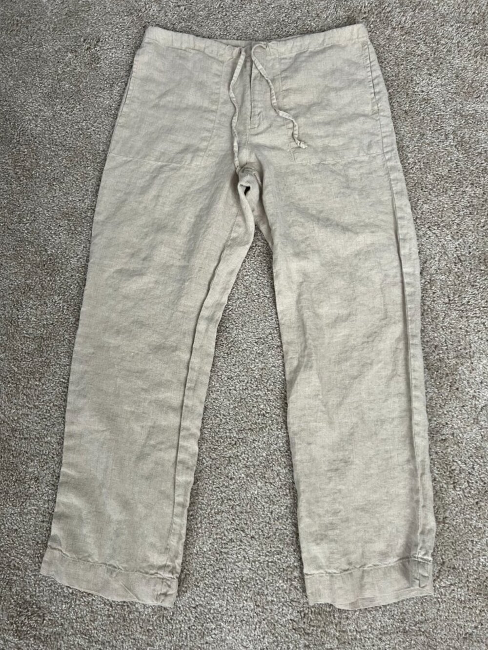 GAP 100% Linen Low Rise Wide Leg Drawstring Pants Vacation
